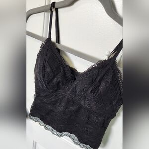 RW&CO. Black Lace Cropped Tank